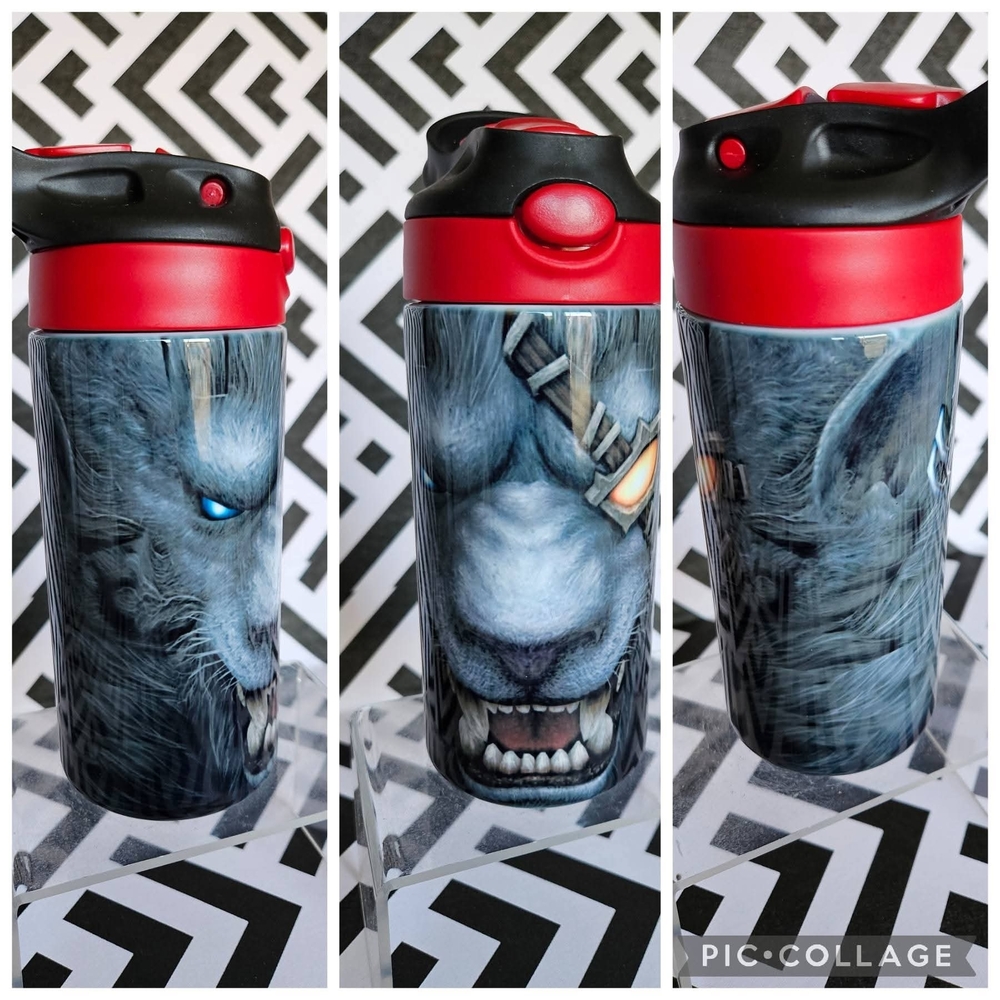 Red and Black Animal Print Travel Mug